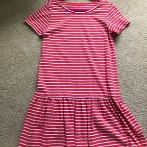 Girl's t-Shirt dress, orange stripes, 100% cotton